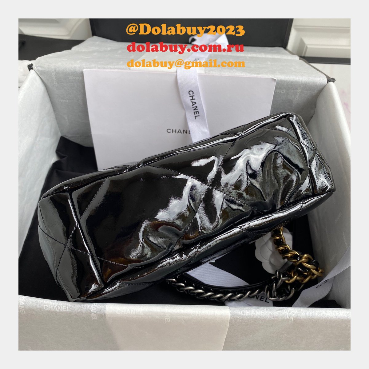 CC Replica 26CM Goatskin Gold-Tone Silver-Tone & Ruthenium