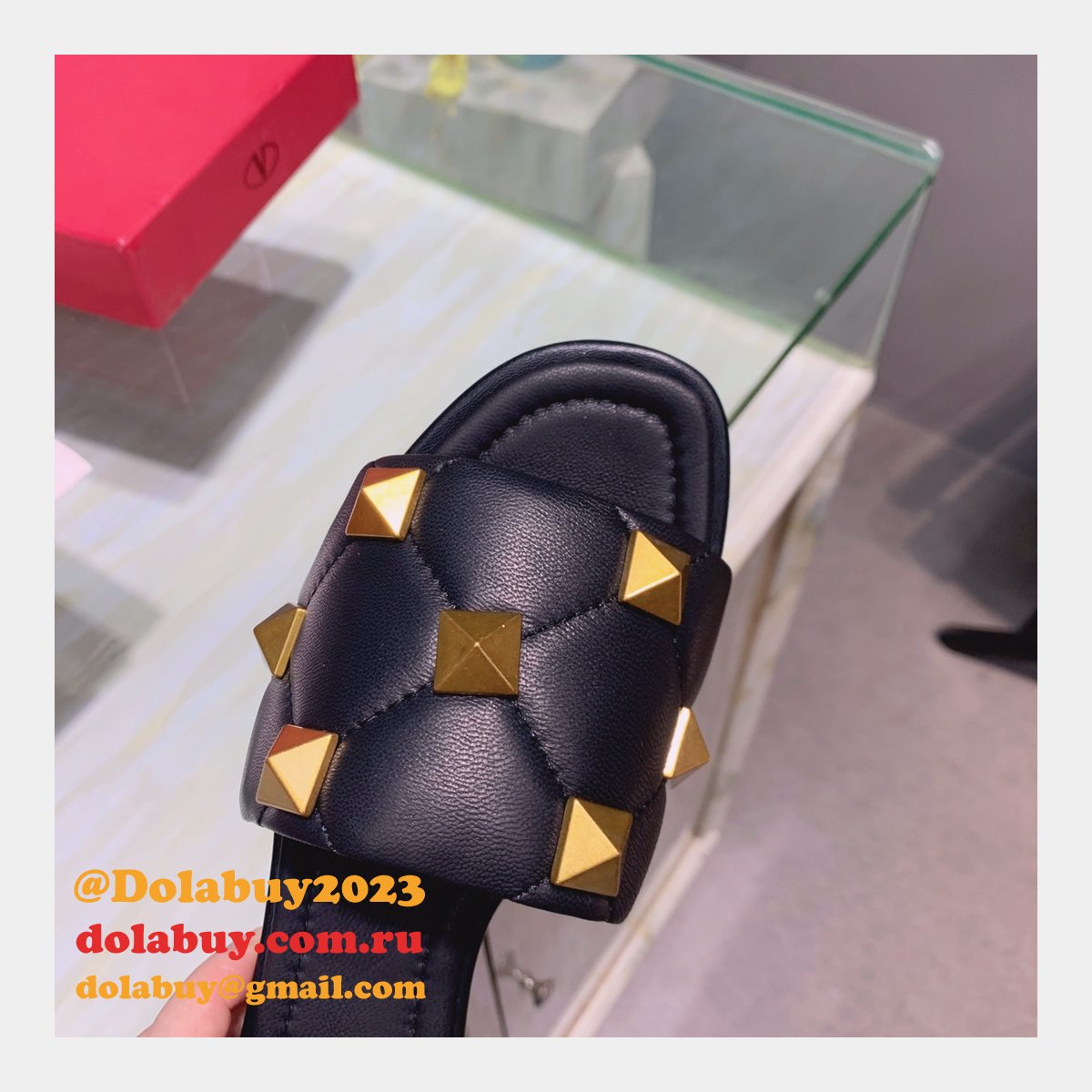 Top Quality Replica Factory Valentino Rivet slippers