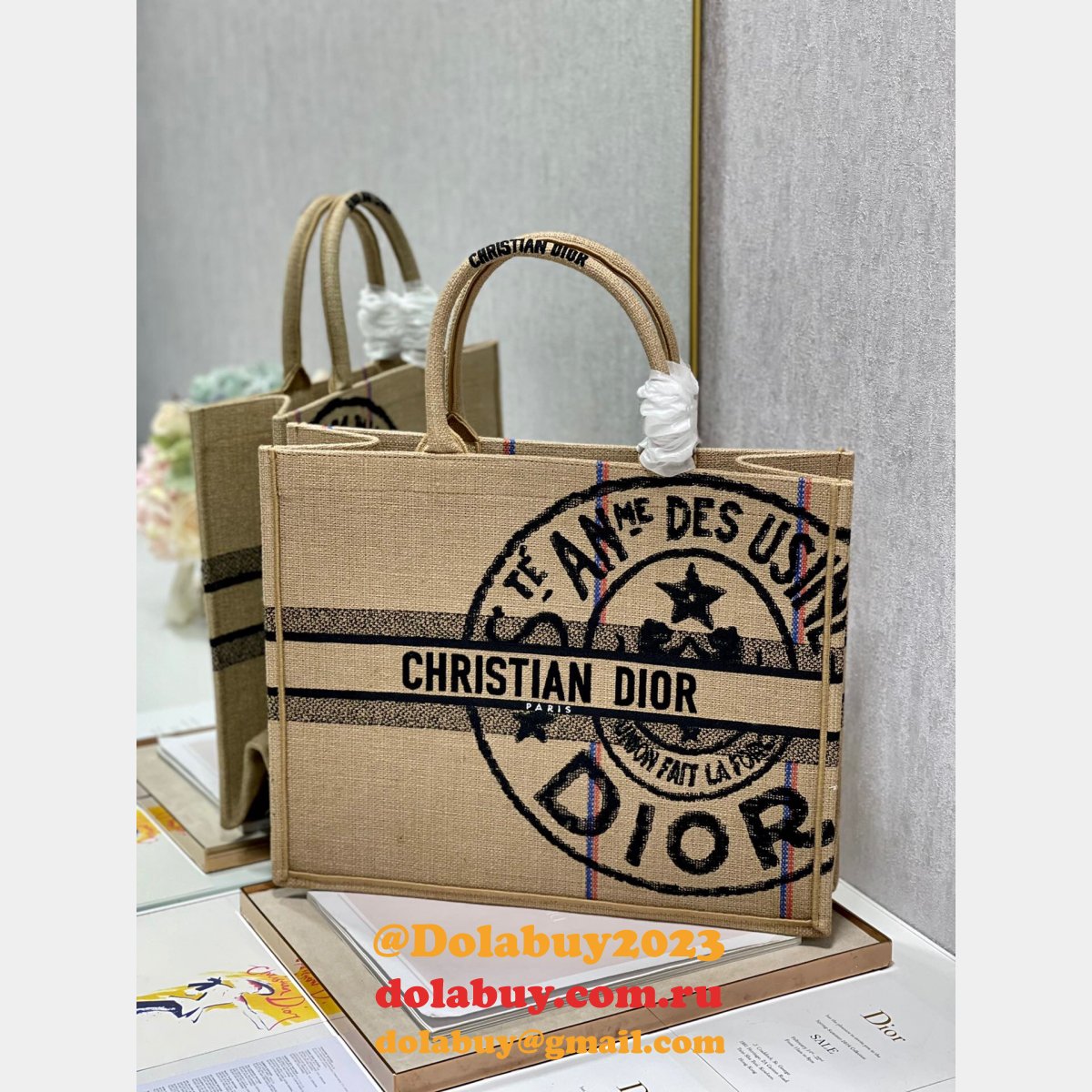 Copy replica CD Book Tote  handbags sell Online