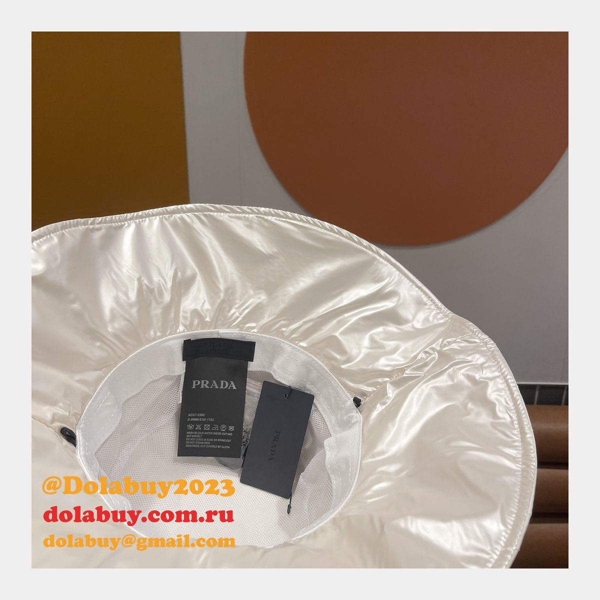 Prada Leather Adjustment band hat nail