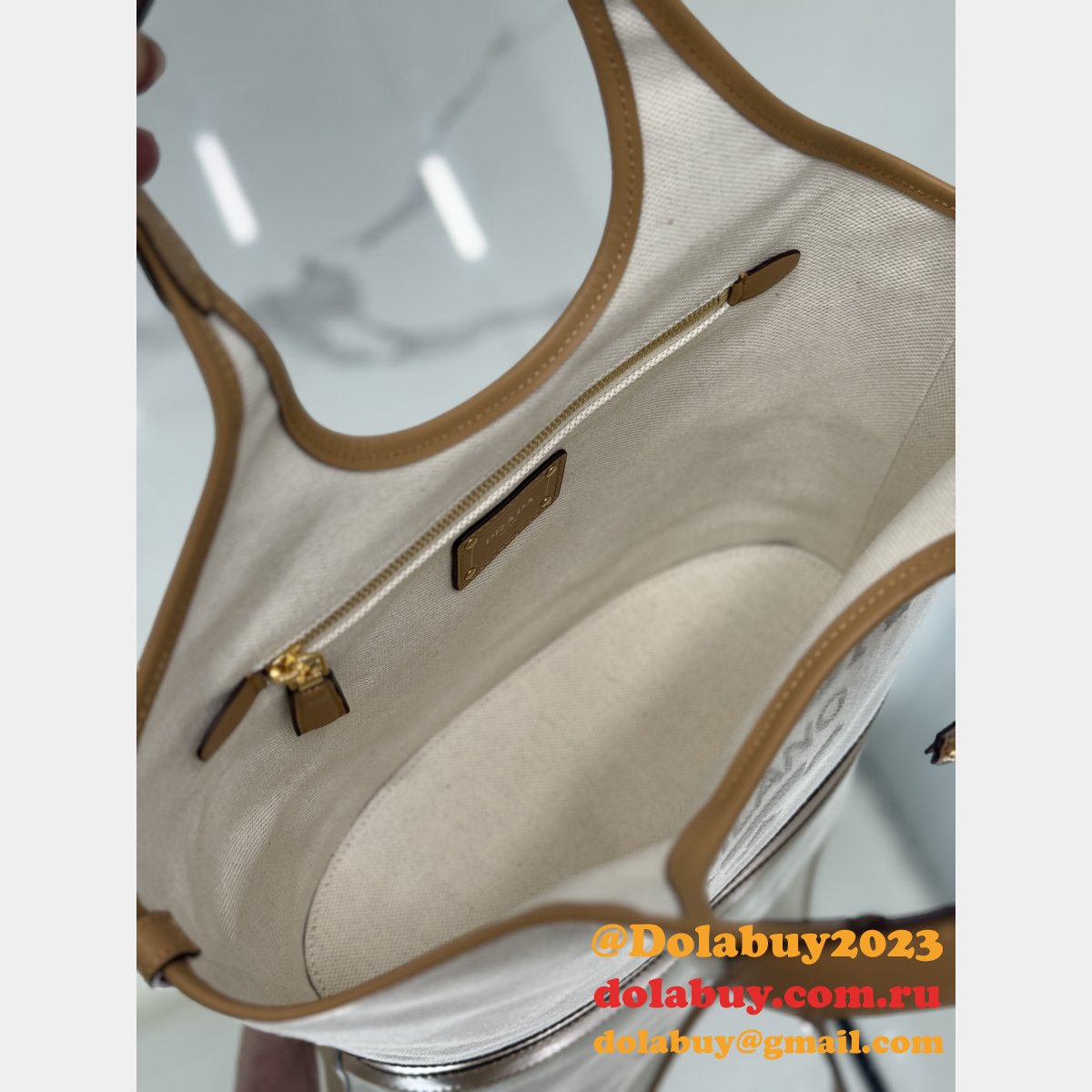 Top Quality Prada Milano canvas handbag 1BG472