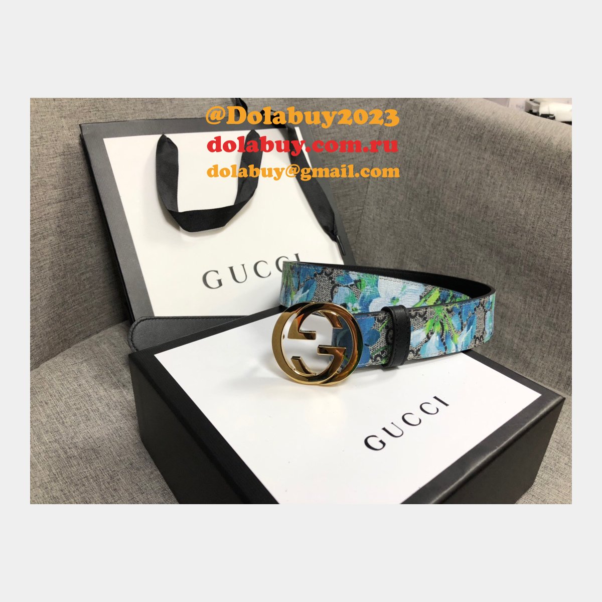 G*u*i belt with double g buckle 35mm aaa+
