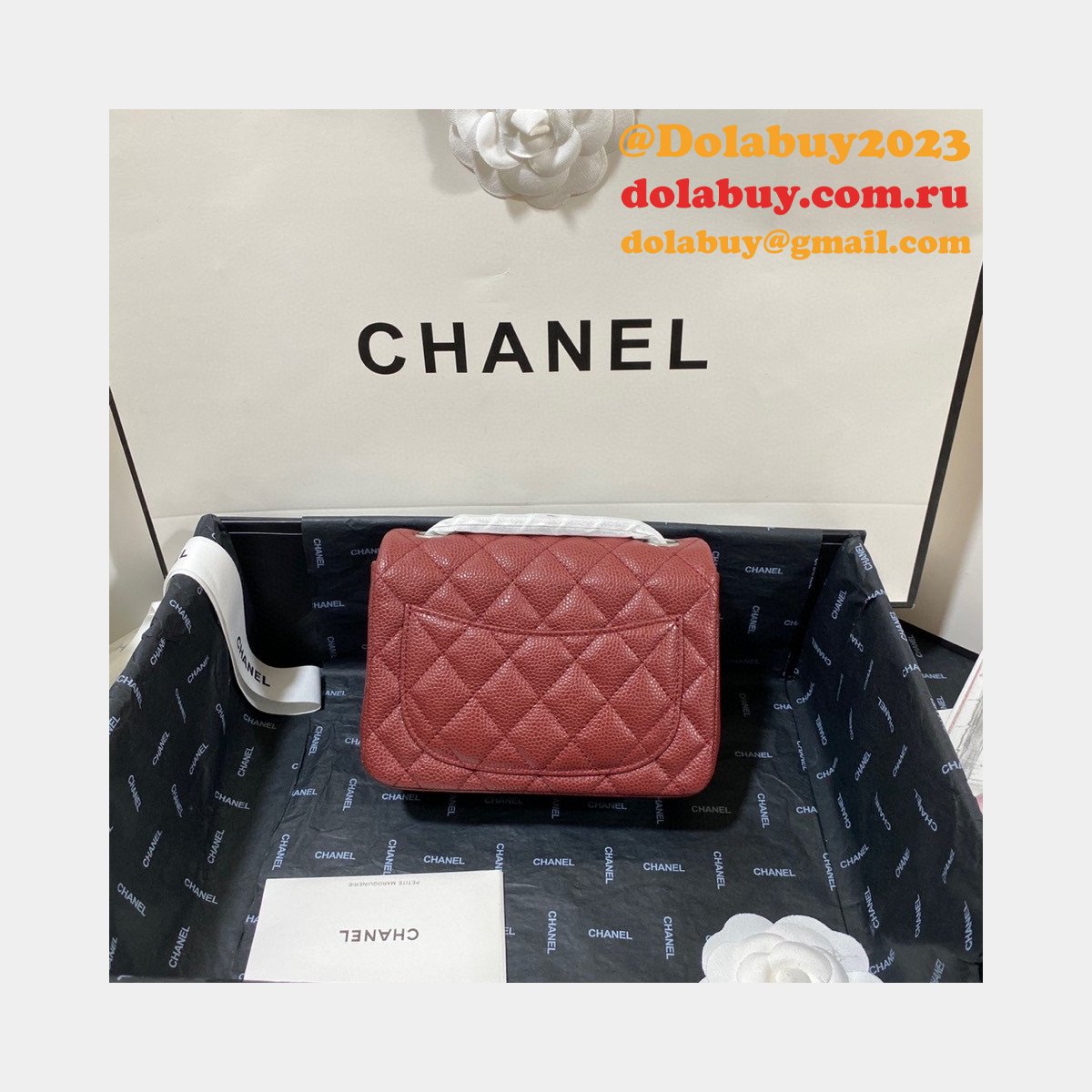Perfect CC 17CM Classic Flap Caviar Leather Bag