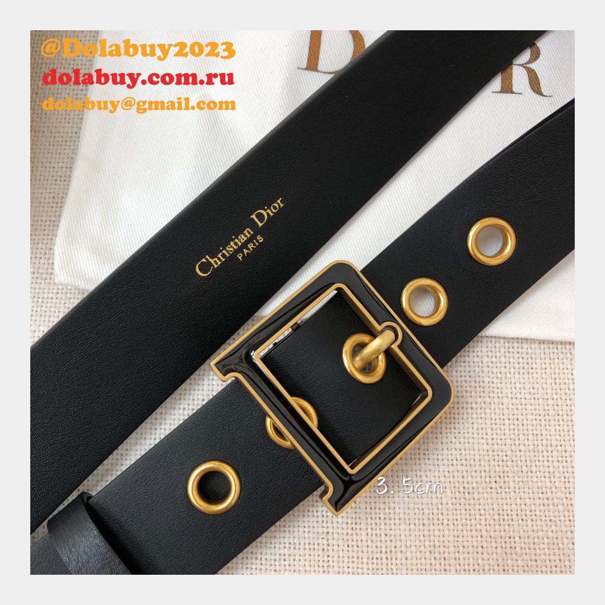 Christian Dior Replica Belts 3.5CM & 5.0CM Black Shop Online Now