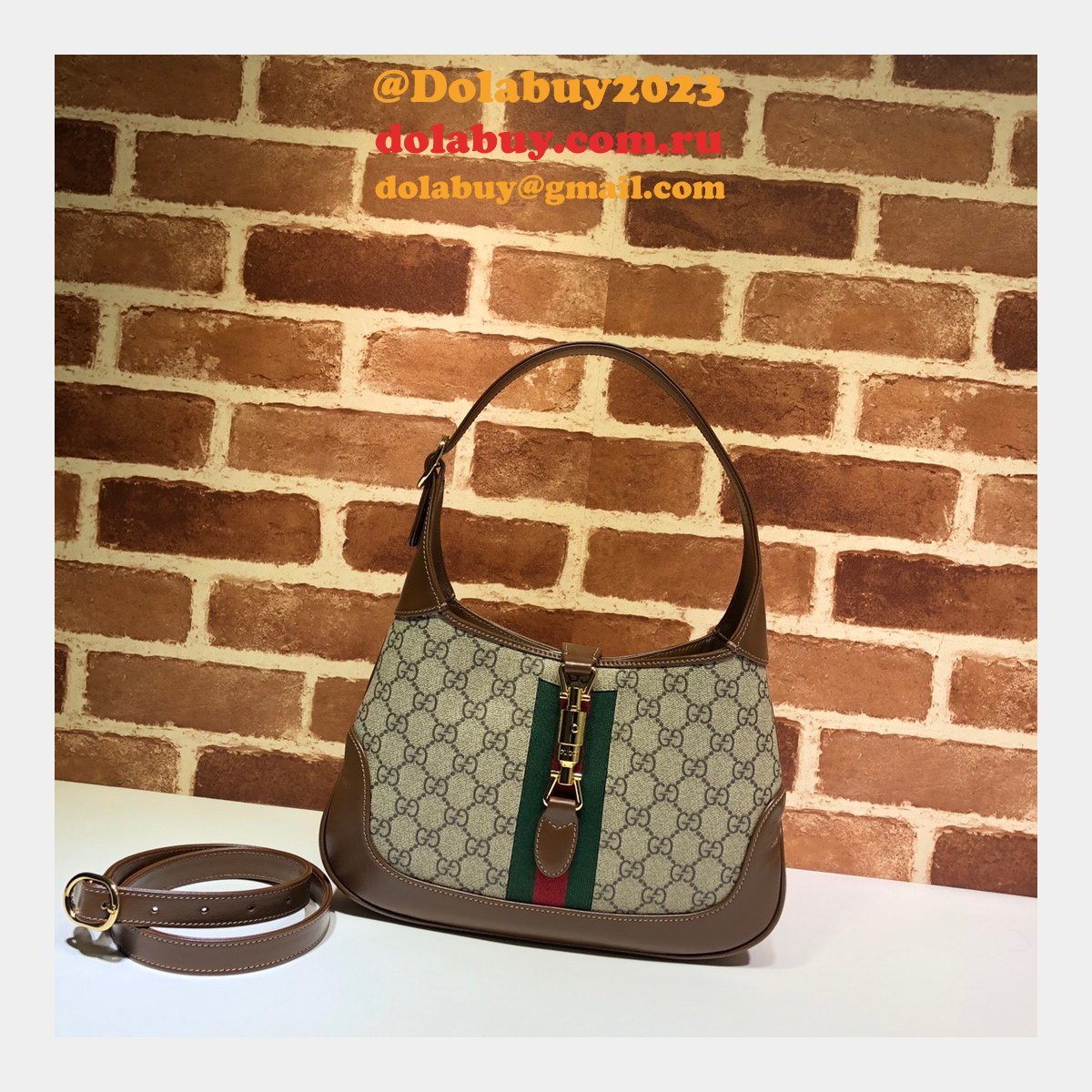 Gucci Replica UK Jackie 1961 Small Hobo Bag 636706 GG Supreme Canvas