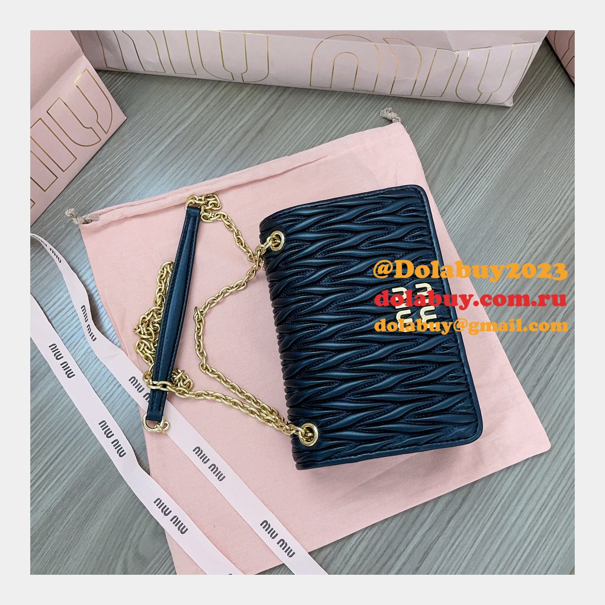 Copy High Quality 5BP065 Replica Miu Miu Matelasse Bags
