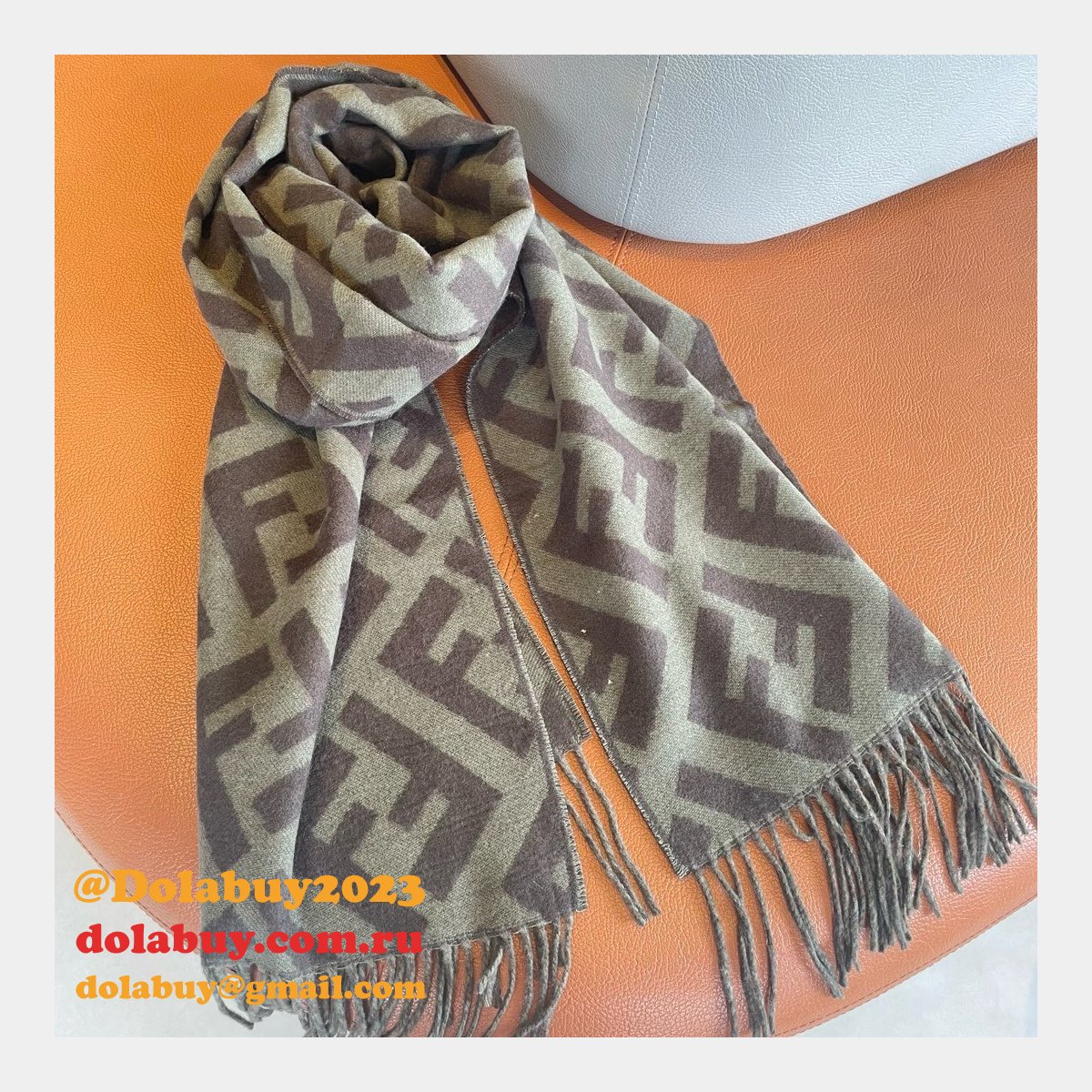 designer knockoff F**di cashmere scarf