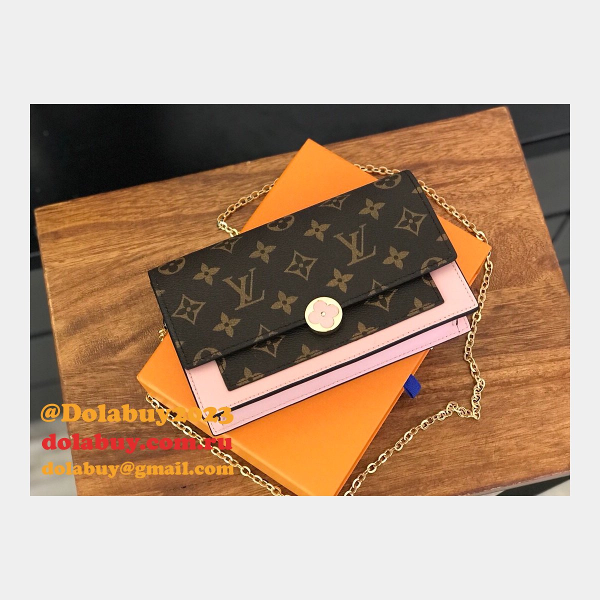 Louis Vuitton Best Flore Chain Wallet Monogram M67405 Brown