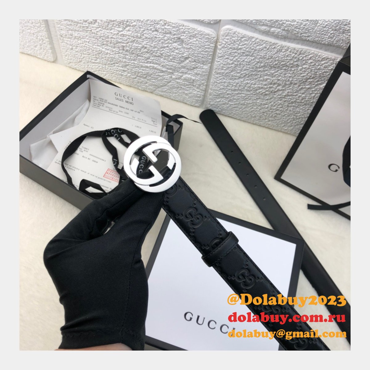 copy G*u*i perfect leather 7 star 3.0cm belts black