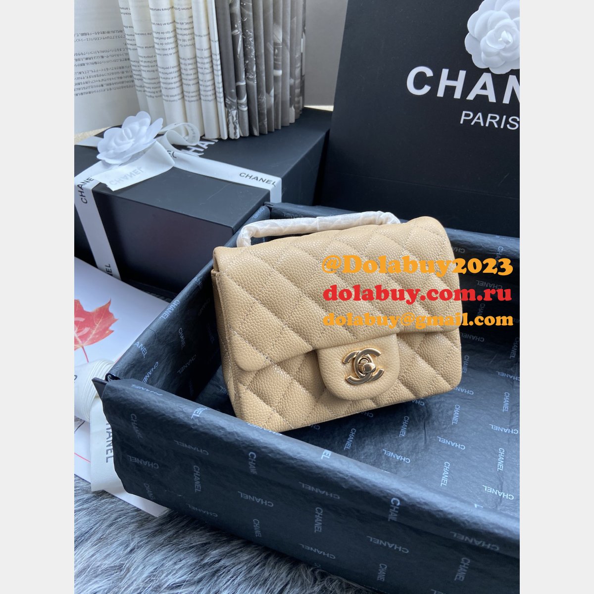 Perfect CC 17CM Classic Flap Caviar Leather Bag