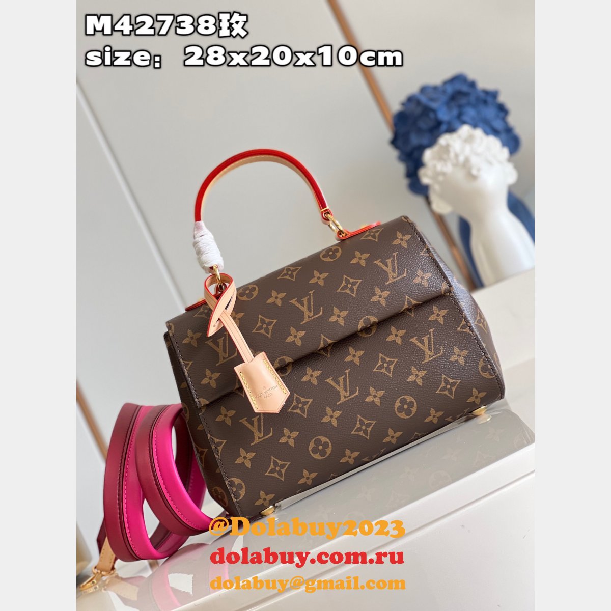Designer Louis Vuitton M42738 Fake Cluny Monogram Handbag for Women