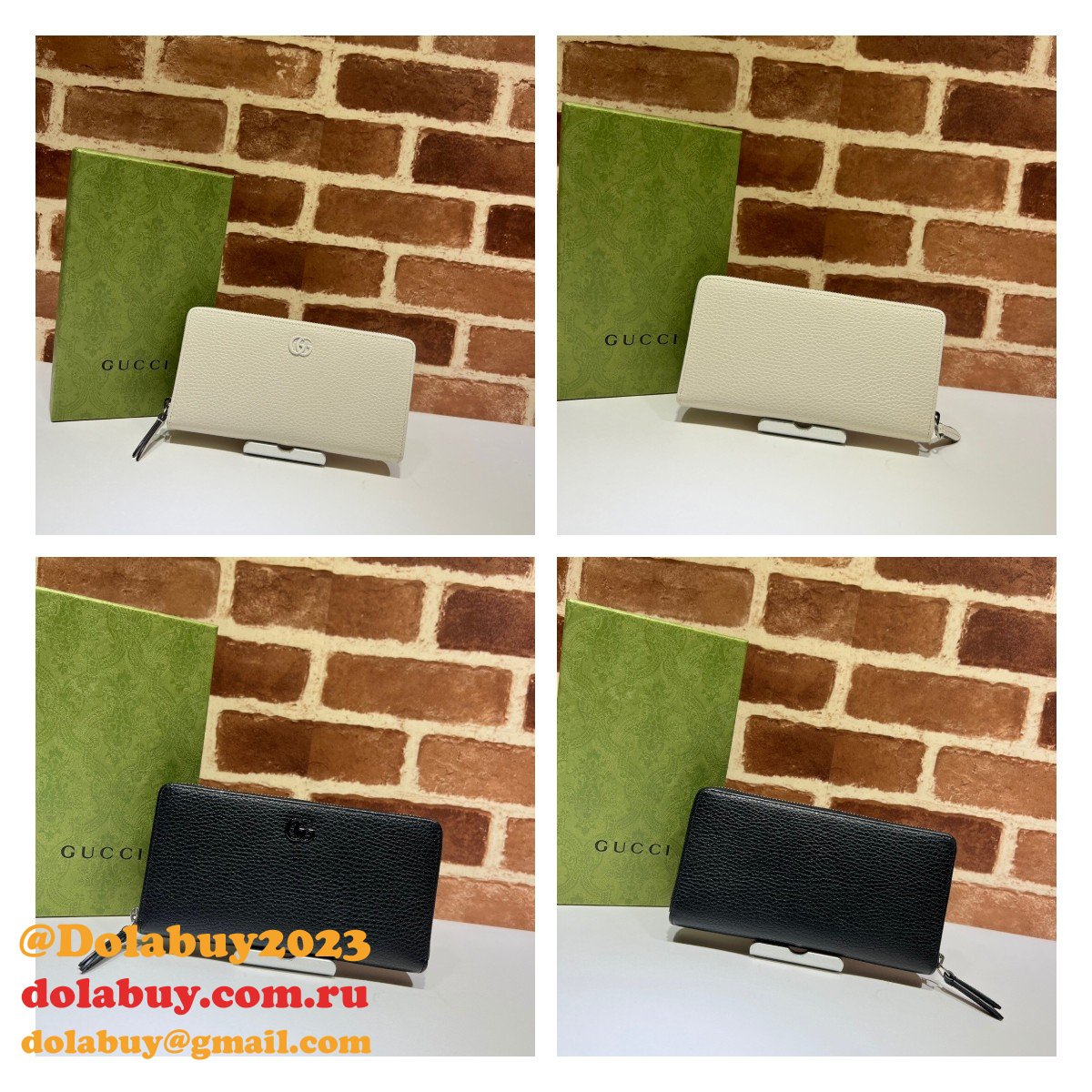 G*u*i best replica 456117 gg marmont zip around wallet