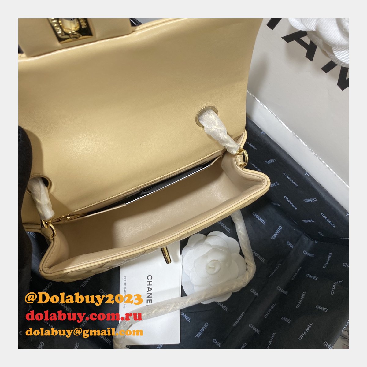 Top Quality CC Lambskin Flap Bag 1116 20CM