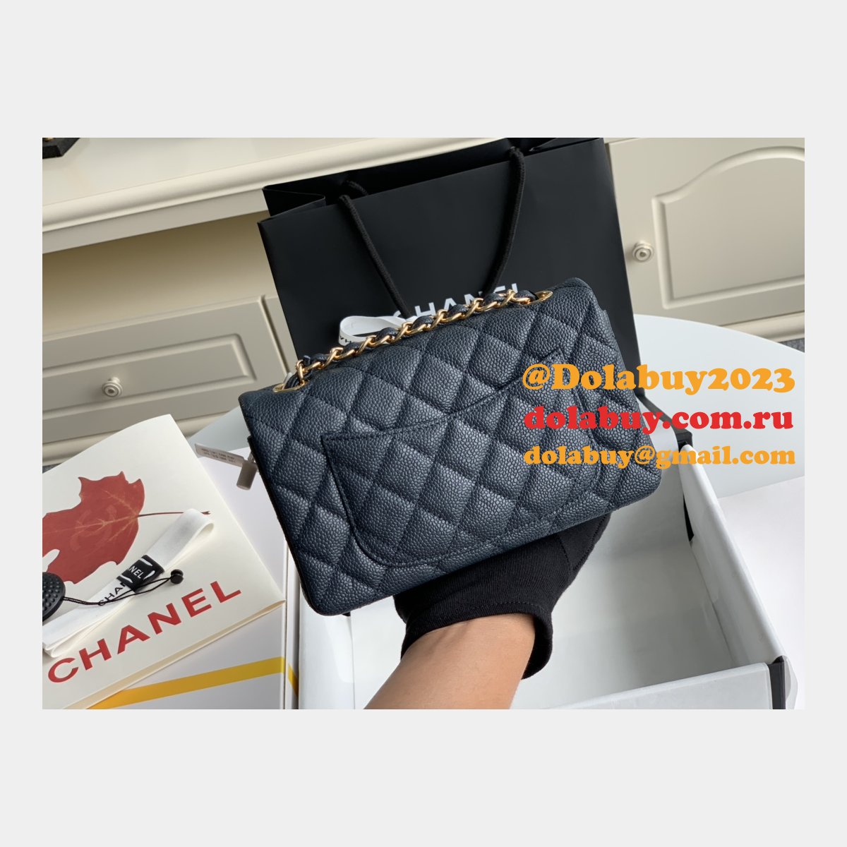 Cheap CC Caviar Leather Flap Bag 1116 20CM