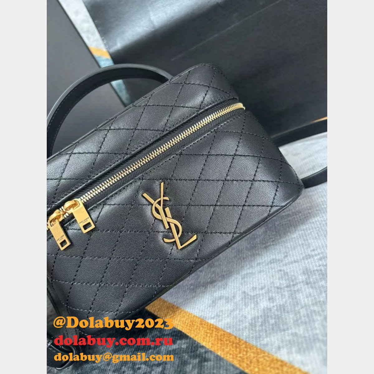 YSL Gaby Copy Vanity Black 766731 Replicas Bag