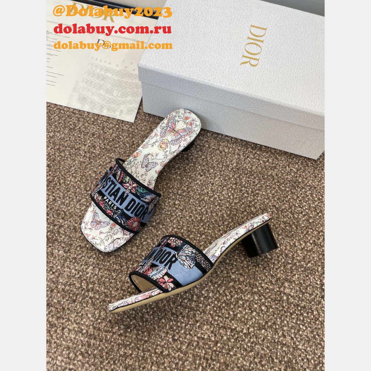 Wholesale 1:1 Mirror Dway Heeled Slide