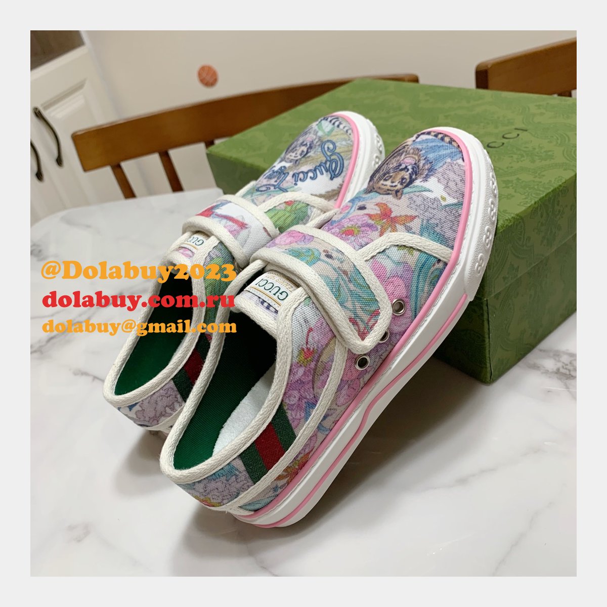 G*u*i high quality replica gu7 1977 canvas perfect shoes