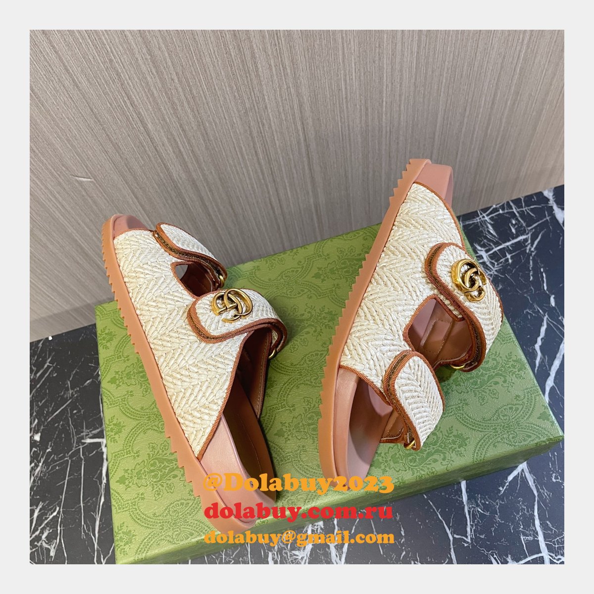 top quality G*u*i 1:1 mirror women sandal