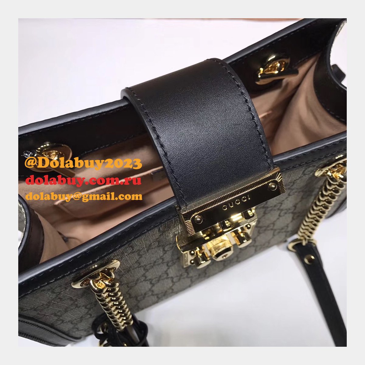 uk G*u*i replica gg supreme padlock small shoulder 498156 bag