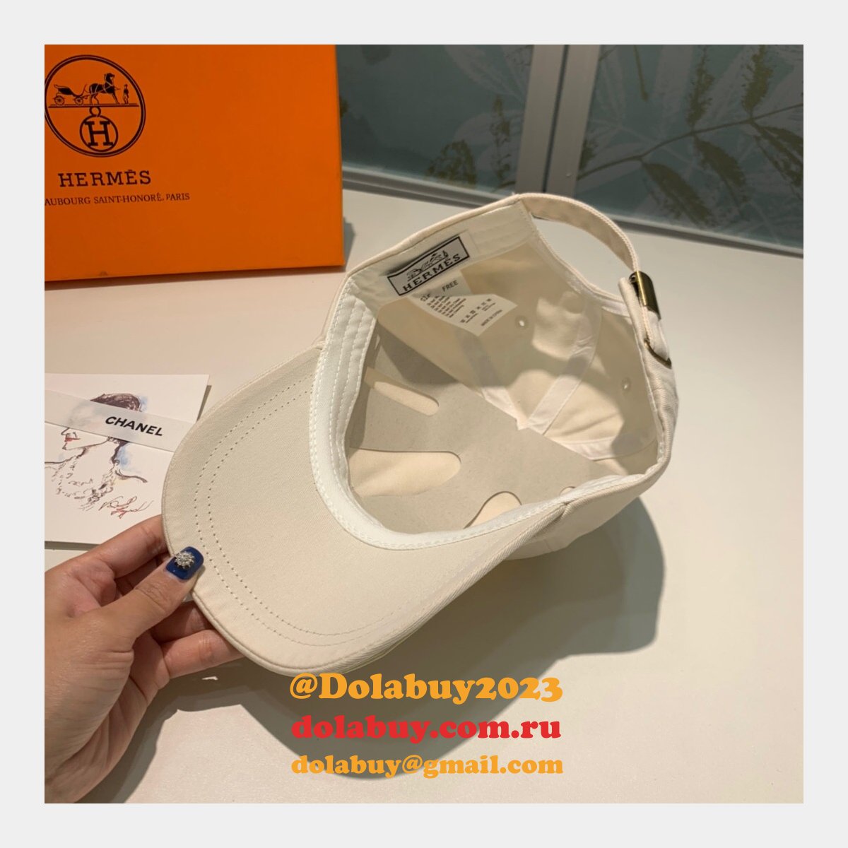 Hermes High Quality Canvas fabric Peaked cap