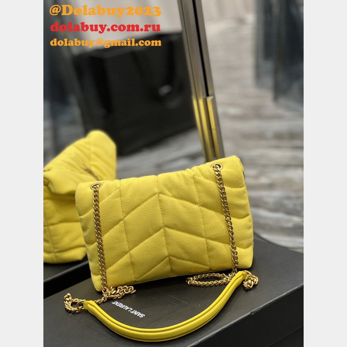 AAA+ 620333 Saint Laurent Knockoff Puffer Toy Bag In Canvas 29cm