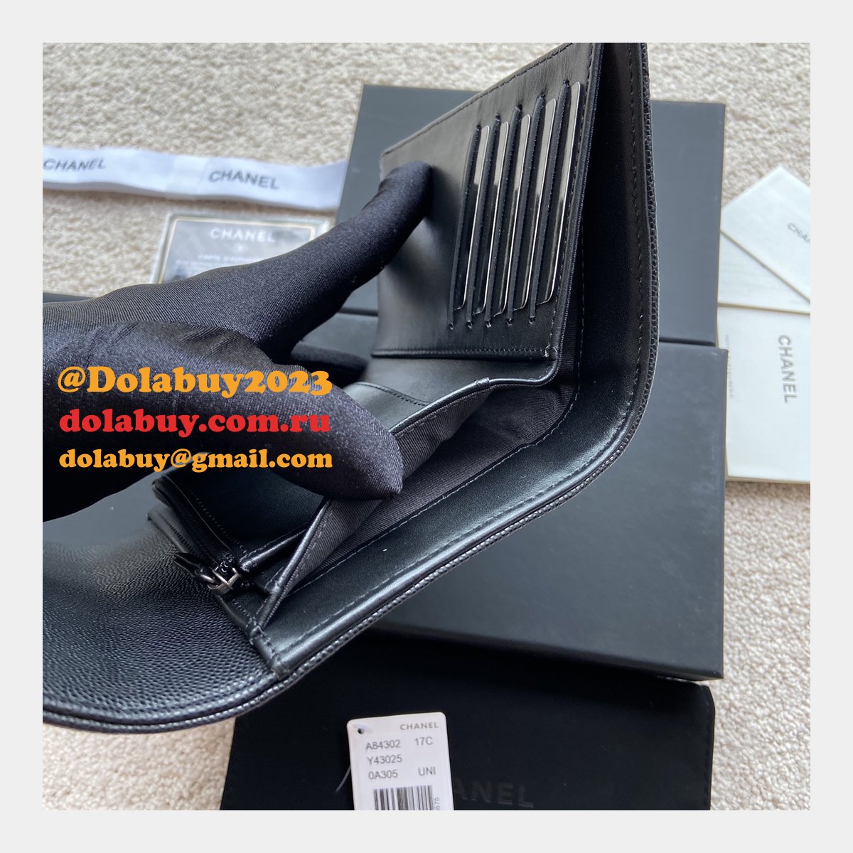 Designer CC Top Quality trifold wallet A84302