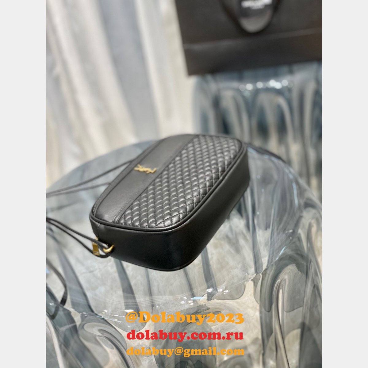 Replica YSL 64899 Red/White/Black Victoire camera bag High Quality