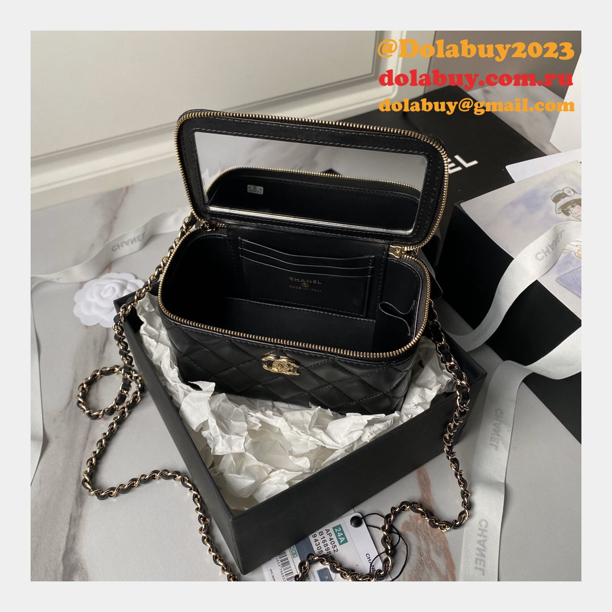 Luxury Replica Crossbody Shoulder Cosmetic Case Vanity Box Tote AP4052 Bags