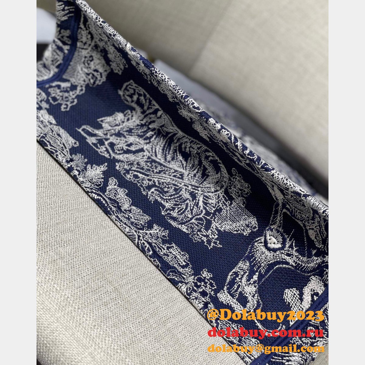 Dior High Quality Book Tote Replica Dior 41.5/36CM Oblique Embroidery