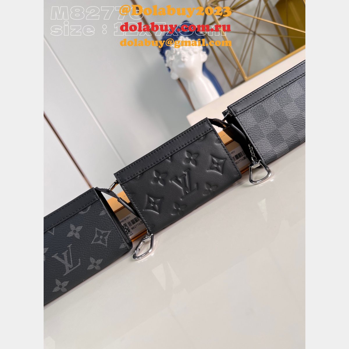 Key Pouch Voyage Monogram Eclipse M82776 Louis Vuitton Replica Bag