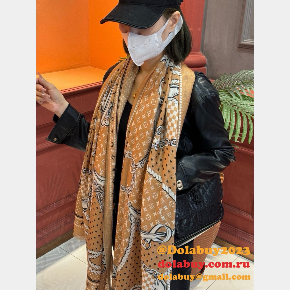 Luxury Fashion LV Silver Cashmere