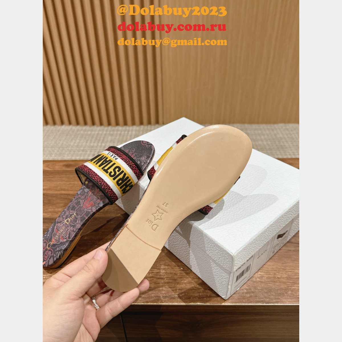 Wholesale 1:1 Mirror DIOR DWAY SLIDE Designer