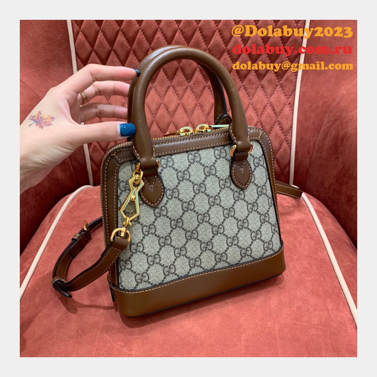 G*u*i replica 1955 horsebit top handle 640716 mini