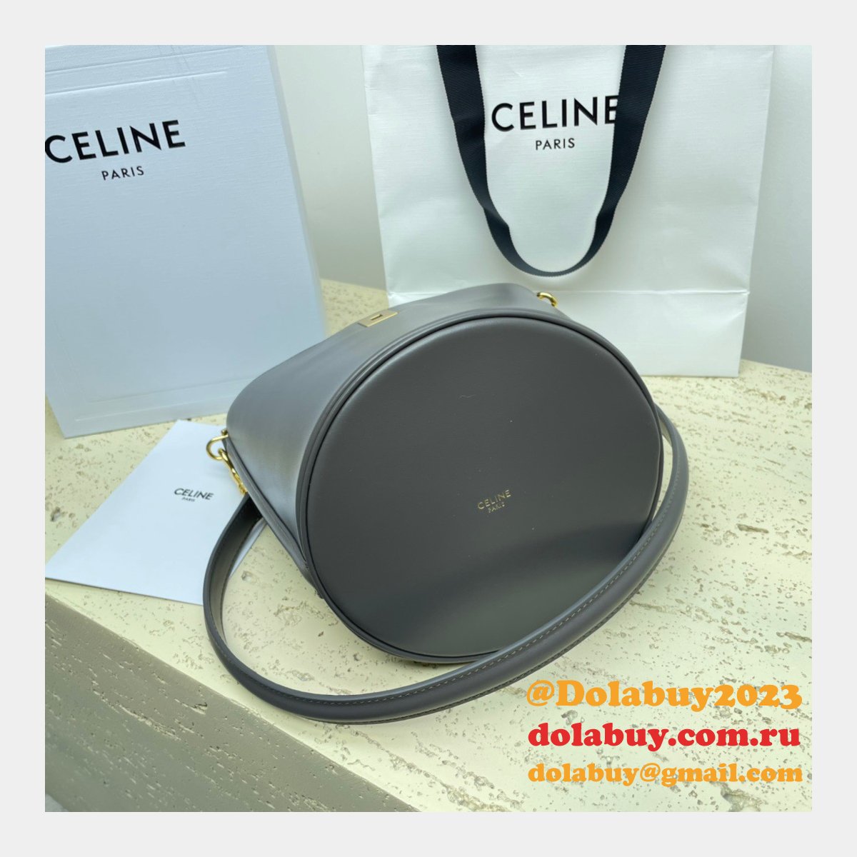 UK Celine Perfect Fake Quality Teen Bucket Triomphe Bag
