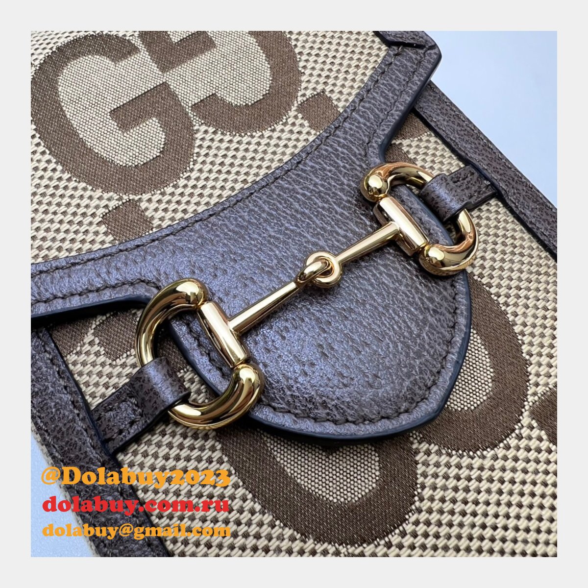copy G*u*i top quality 625615 horsebit 1955 jumbo bag in gg supreme canvas