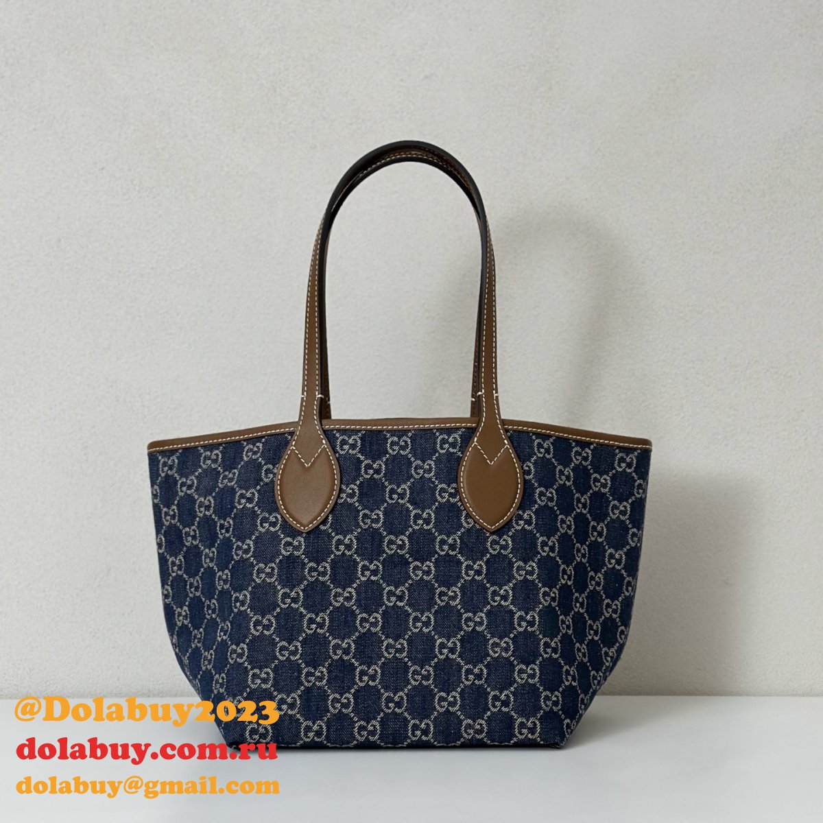 G*u*i totissima small reversible tote shoulder 820496 blue bag