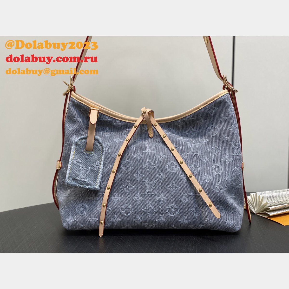 Louis Vuitton M13289 CarryAll MM Monogram Denim Copy Women Bag