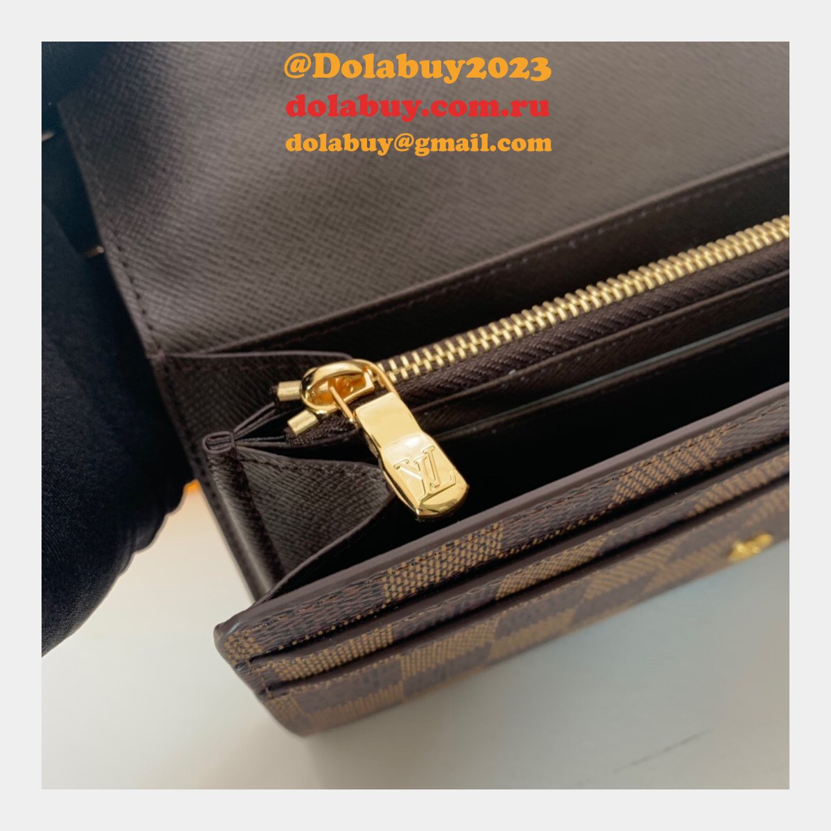 AAA+ LV N60114/N63209 Sarah Wallet Damier Ebene