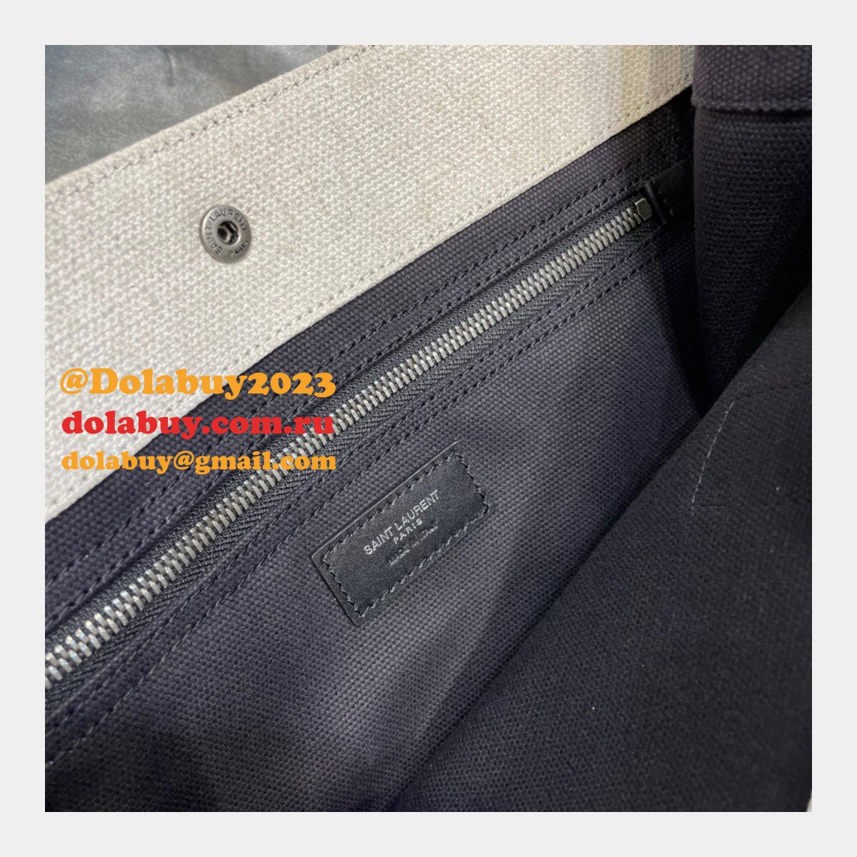 Cheap Replica Saint Laurent Rive Gauche Shopping 631682  Bag In Linen and Cotton