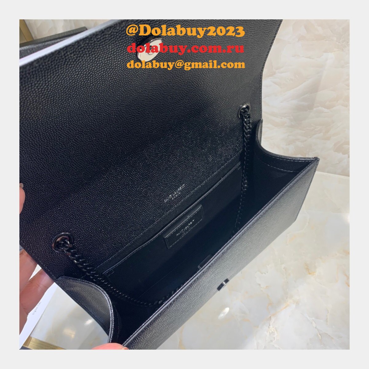 REPLICA SAINT LAURENT KATE BAG 5868006 BLACK ON BLACK