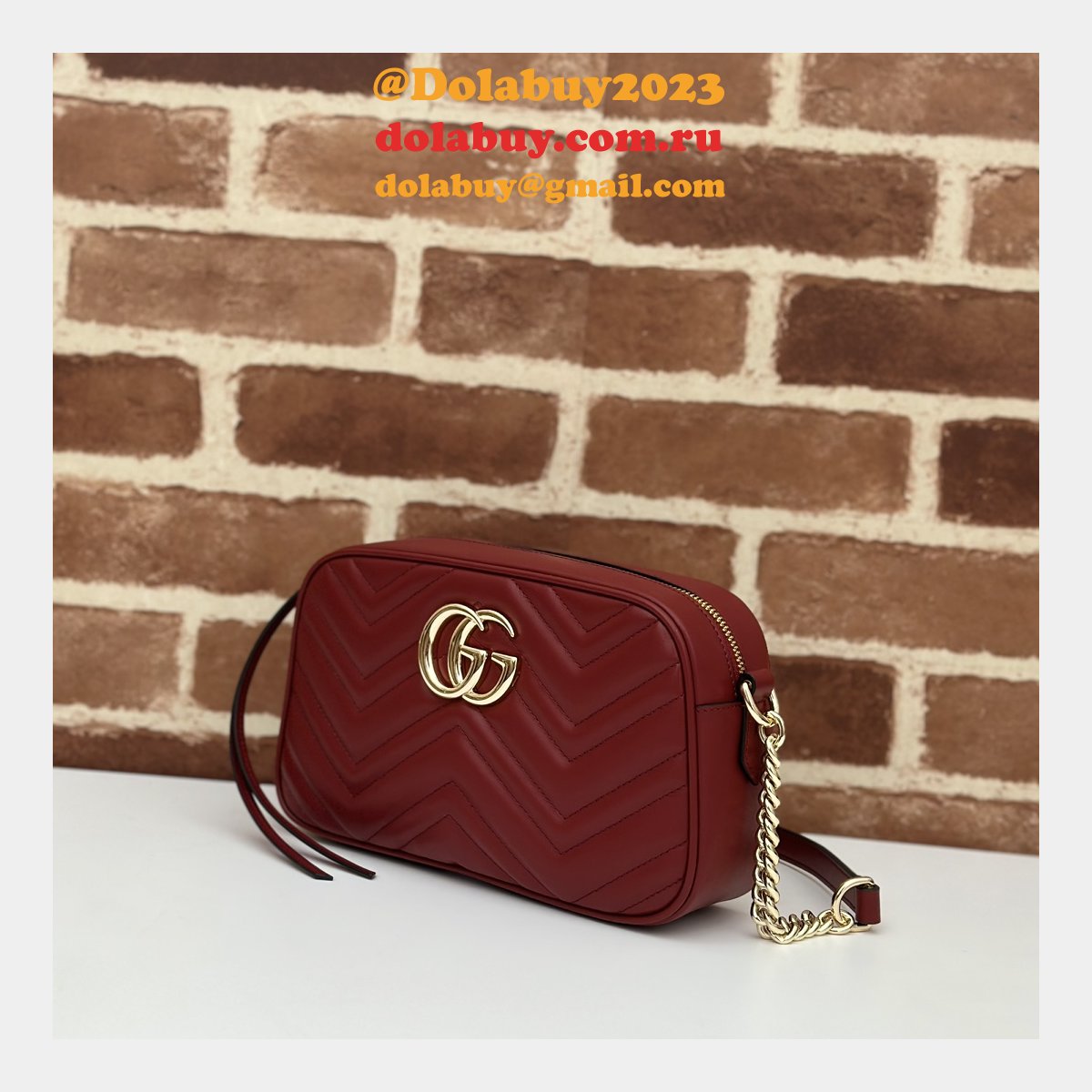 G*u*i perfect knockoff luxury 447632 gg marmont small matelassé shoulder red bag