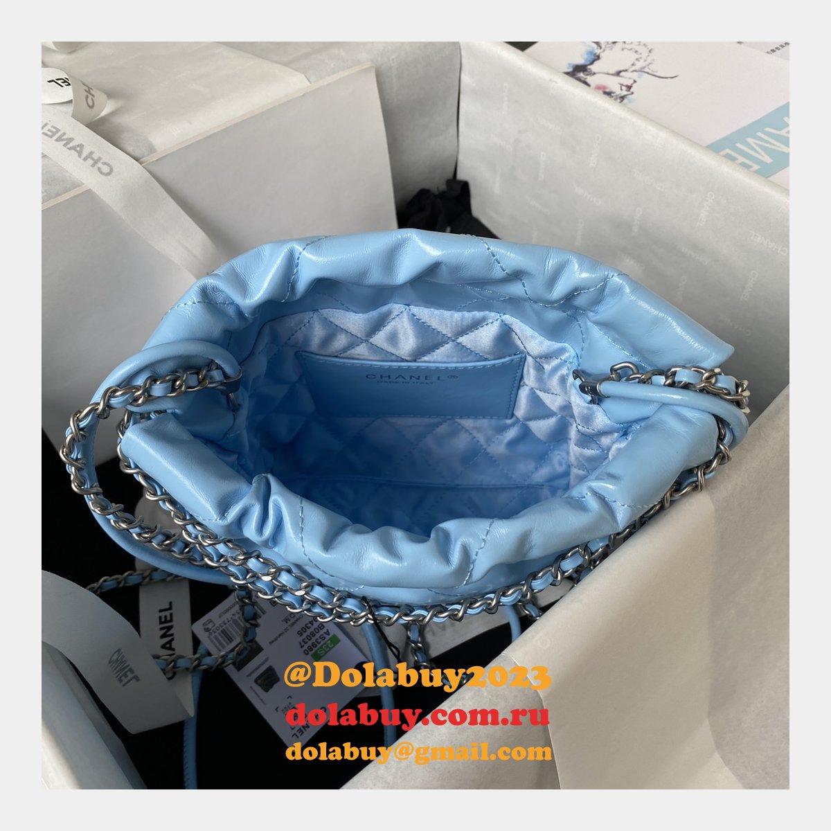 Luxury FASHION AS3980 CALFSKIN CC BAG 20CM