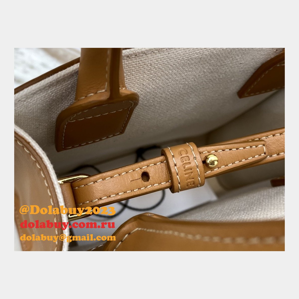 Celine Replica Small Cabas Vertical Bag In Triomphe Canvas