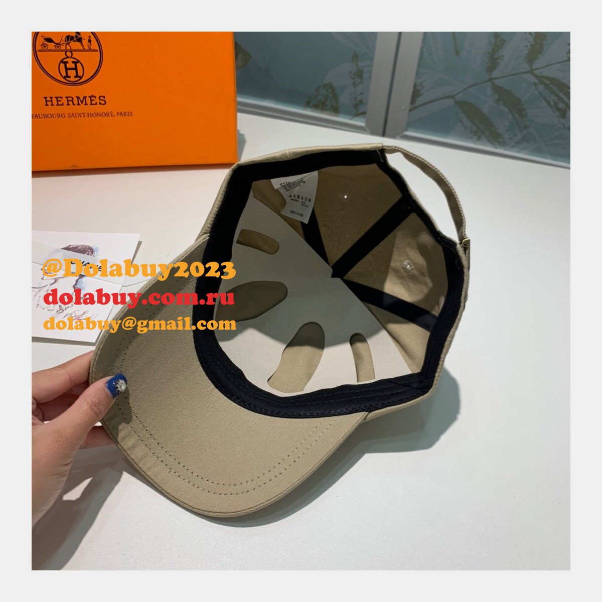 Hermes High Quality Canvas fabric Peaked cap