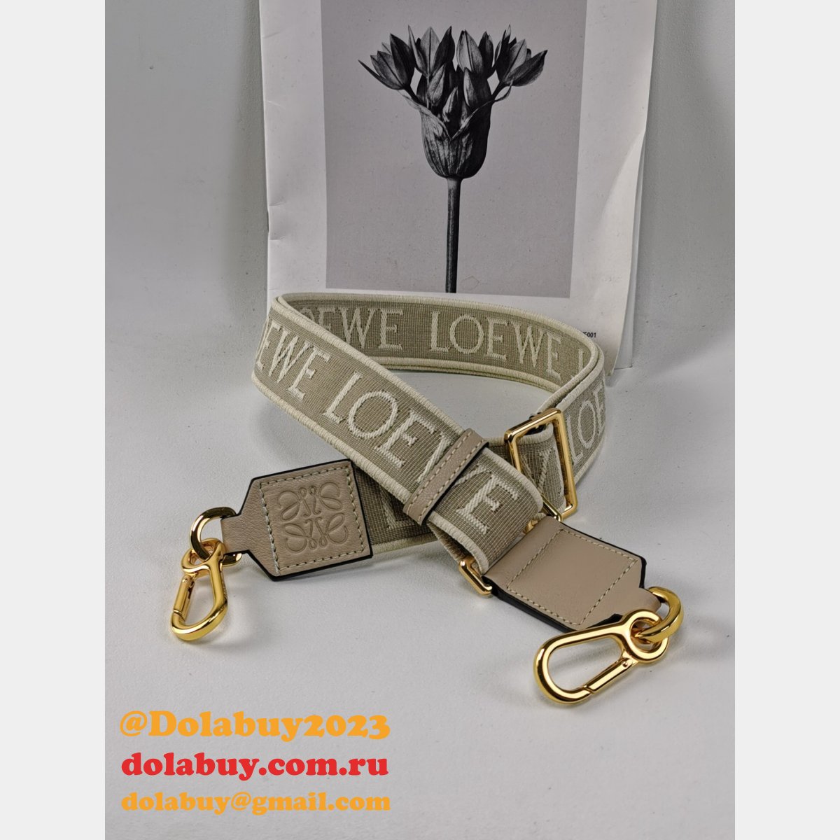 Best Loewe Anagram double-sided embroidered shoulder strap