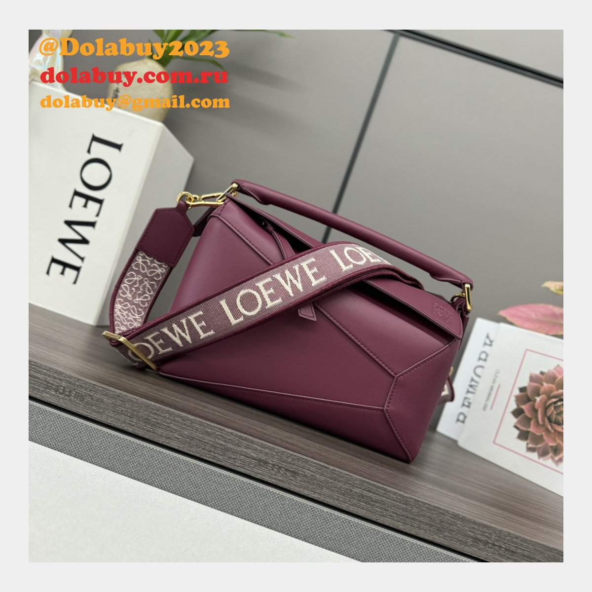 Inspired Loewe Small Puzzle Bag In Satin Calfskin 24CM With Strap