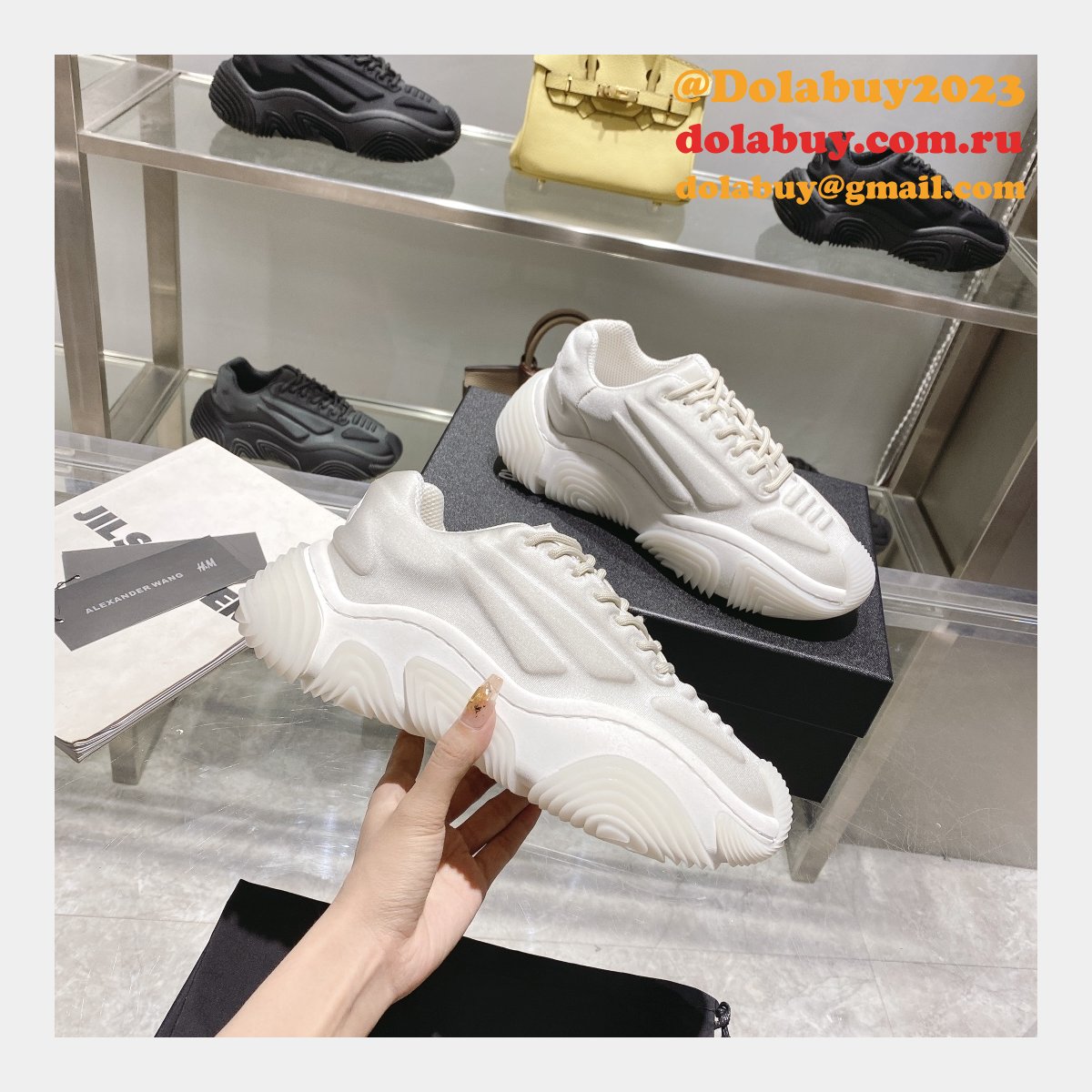 AAAA+ Replica Alexander Wang Vortex Height Increasing Sneakers