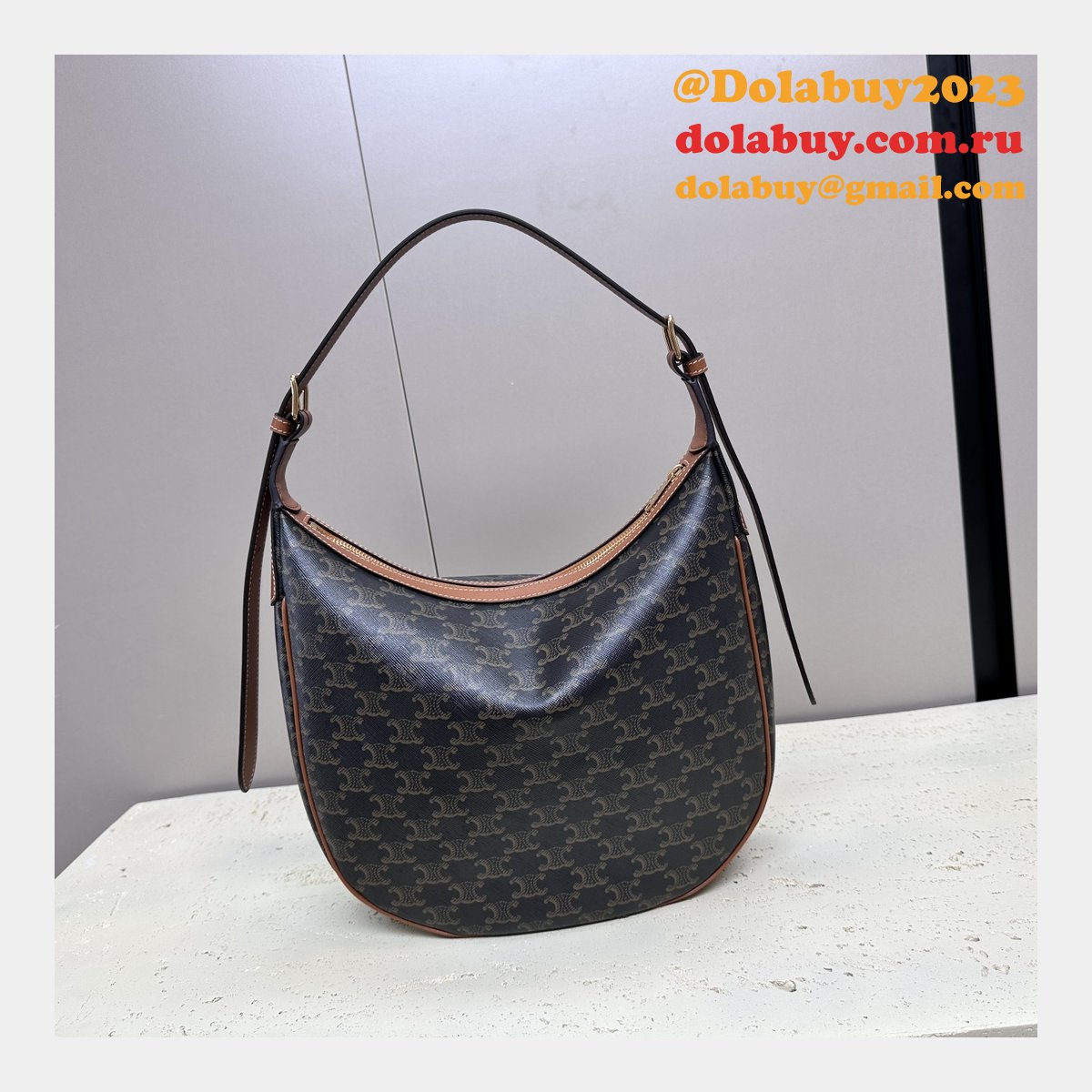 1:1 Mirror Heloise Cuir Triomphe 114712 Tan Knockoff Celine Bag