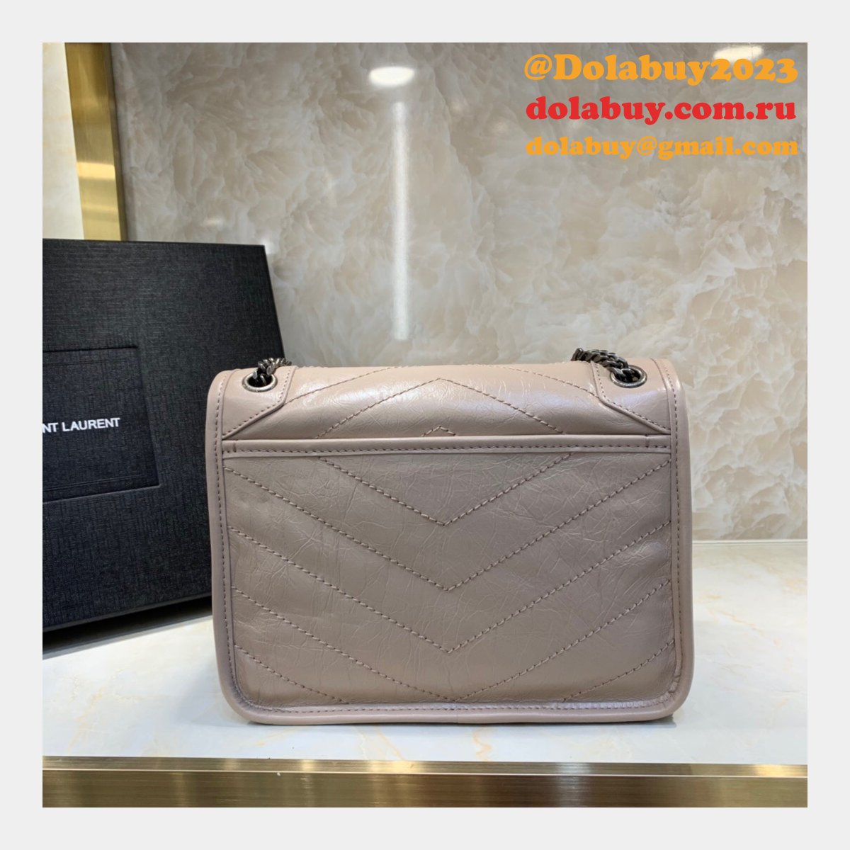 YSL Replica Niki 22cm crinkled vintage leather 533037