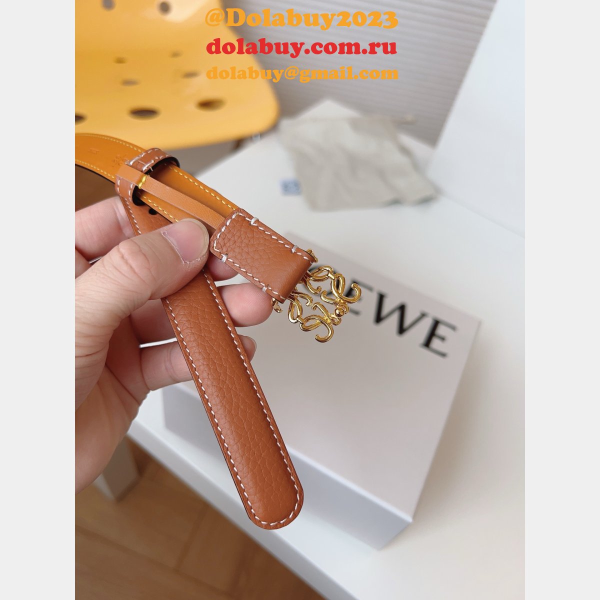 Luxury Inspired Loewe Anagram 2.0cm Width Replicas Belt